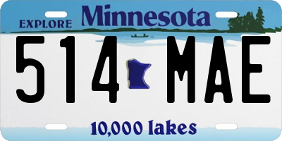 MN license plate 514MAE