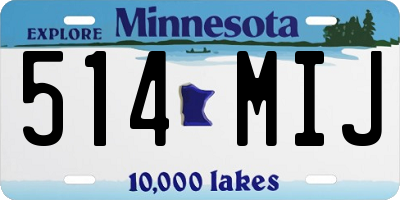 MN license plate 514MIJ