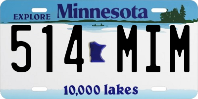MN license plate 514MIM
