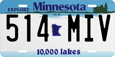 MN license plate 514MIV