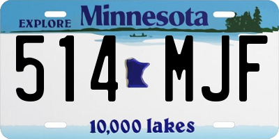MN license plate 514MJF