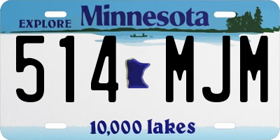 MN license plate 514MJM