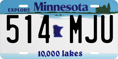 MN license plate 514MJU