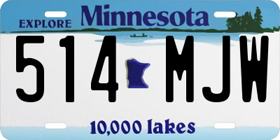MN license plate 514MJW