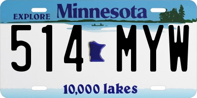 MN license plate 514MYW