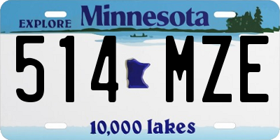 MN license plate 514MZE