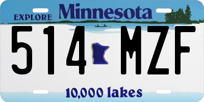 MN license plate 514MZF