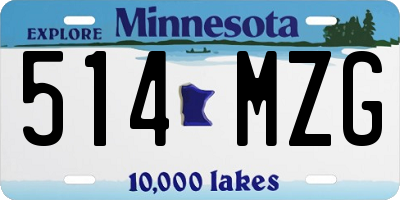 MN license plate 514MZG