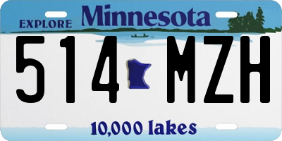 MN license plate 514MZH