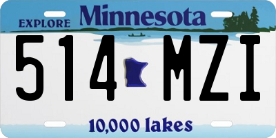 MN license plate 514MZI