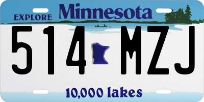 MN license plate 514MZJ