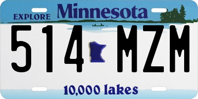 MN license plate 514MZM