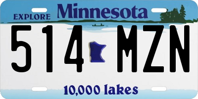 MN license plate 514MZN