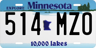 MN license plate 514MZO