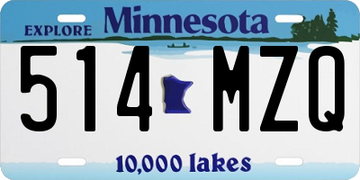 MN license plate 514MZQ