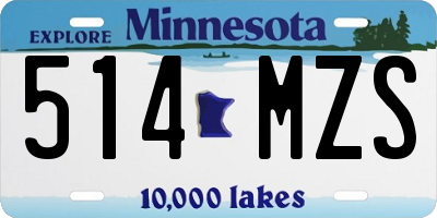 MN license plate 514MZS