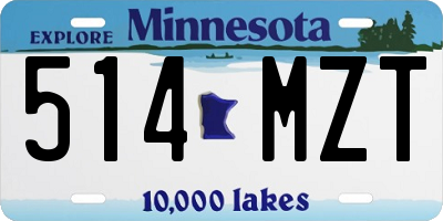 MN license plate 514MZT