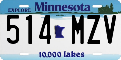 MN license plate 514MZV