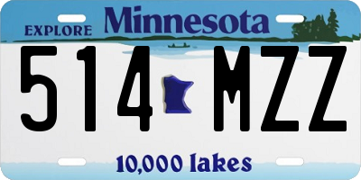 MN license plate 514MZZ