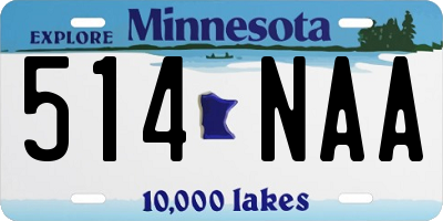 MN license plate 514NAA