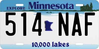 MN license plate 514NAF