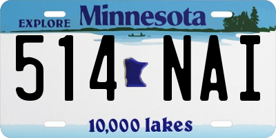 MN license plate 514NAI