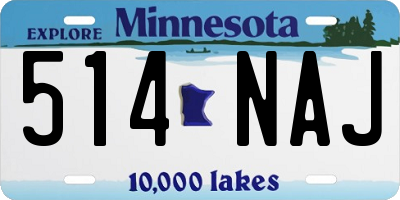 MN license plate 514NAJ