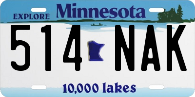 MN license plate 514NAK