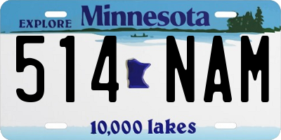 MN license plate 514NAM