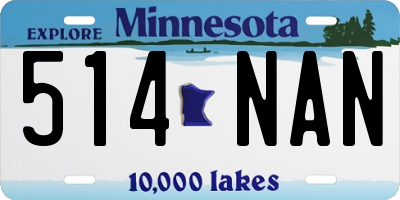 MN license plate 514NAN