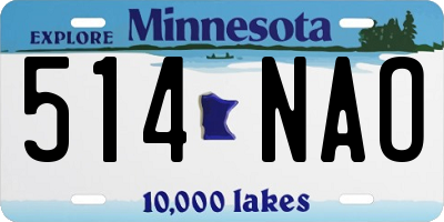 MN license plate 514NAO