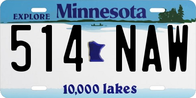 MN license plate 514NAW