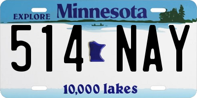 MN license plate 514NAY