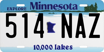 MN license plate 514NAZ