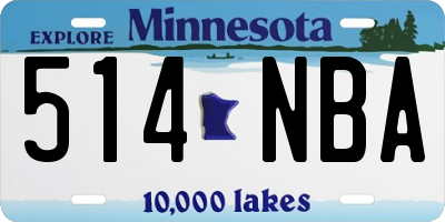 MN license plate 514NBA