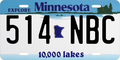MN license plate 514NBC