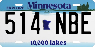 MN license plate 514NBE