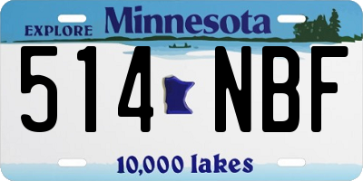 MN license plate 514NBF