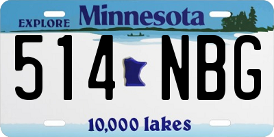 MN license plate 514NBG