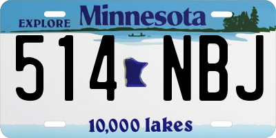 MN license plate 514NBJ