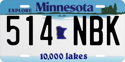 MN license plate 514NBK