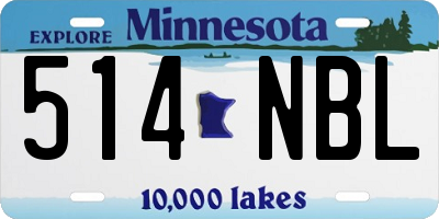 MN license plate 514NBL