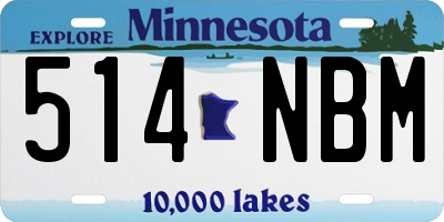 MN license plate 514NBM