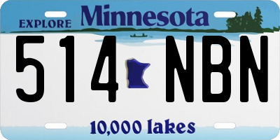 MN license plate 514NBN