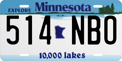MN license plate 514NBO