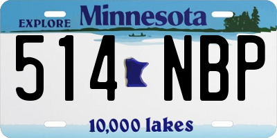 MN license plate 514NBP
