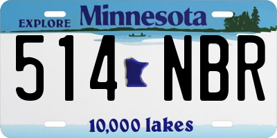 MN license plate 514NBR