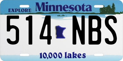 MN license plate 514NBS