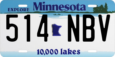 MN license plate 514NBV