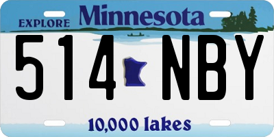 MN license plate 514NBY